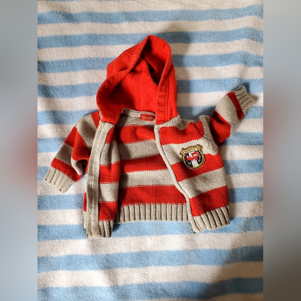Bum Kids 3m fox striped sweater